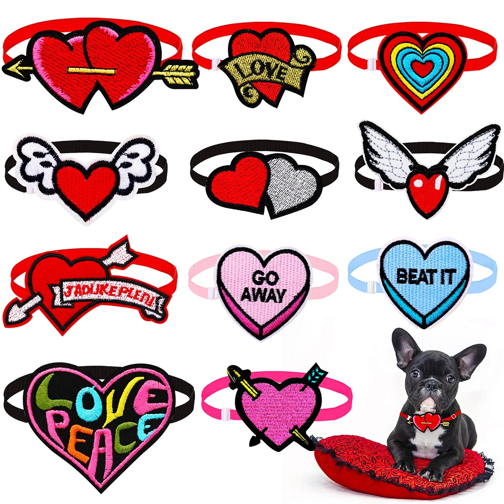 

Галстук-бабочка для маленьких собак и кошек, аксессуар для домашних животных, в форме сердца, дневной День Святого Валентина, 20 шт.