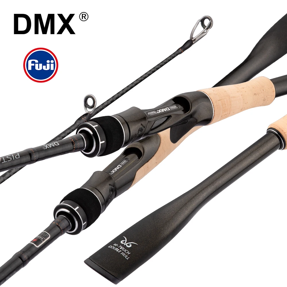 Enlarge DMX PISTA 2 Section FUJI O Guide Fishing Rod Spinning Casting Travel Rod 7-42g 1.98 2.10. 2.24m Baitcasting ML M MH Fishing Rod