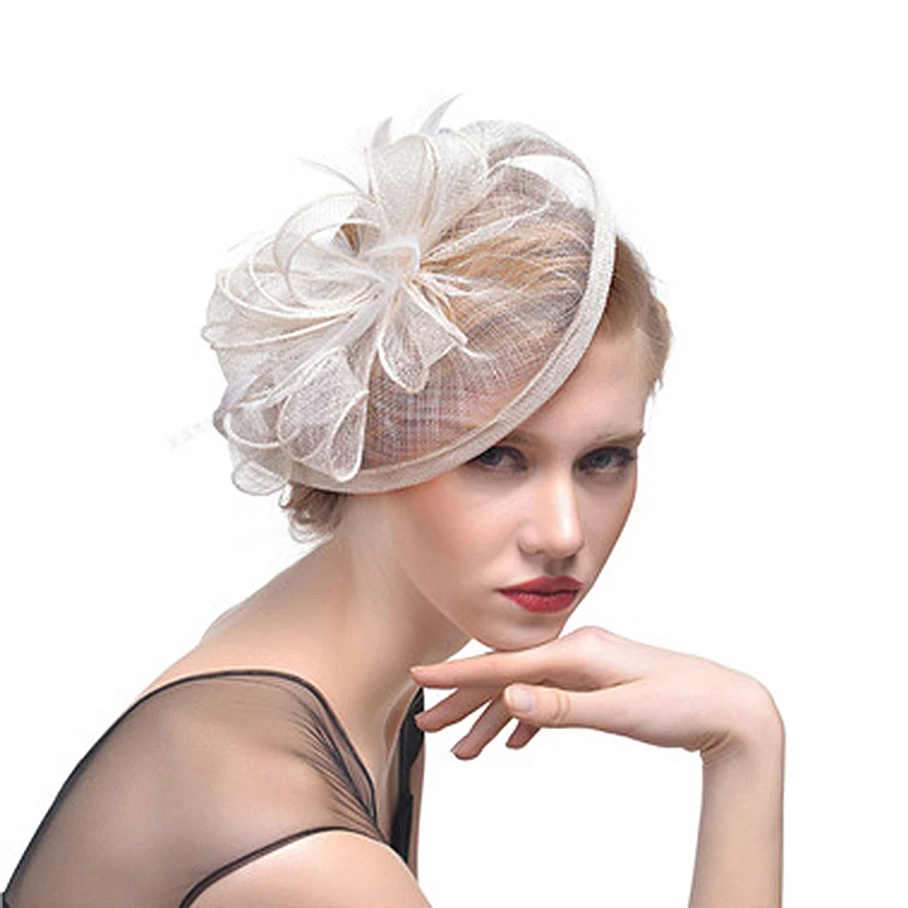 

Vintage With Clip Race Banquet Bride Wedding Photo Prop Hair Fascinator Lady Party For Women Headwear Mesh Feather Elegant