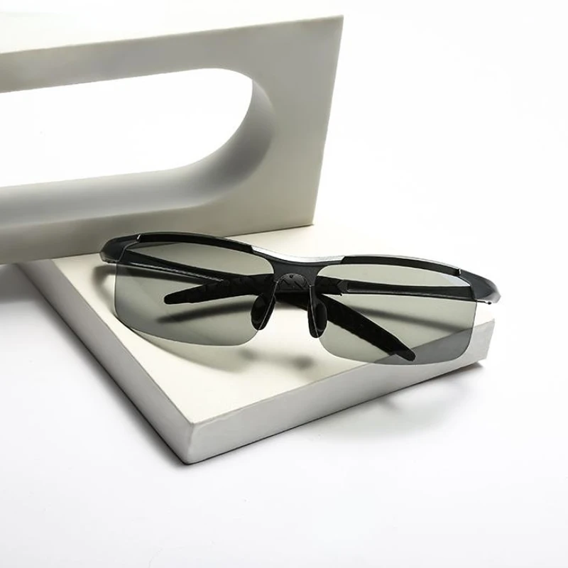 

Photochromic Sunglasses Men Polarized Day Night Driving Glasses Goggles Anti-Glare Semi-Rimless Chameleon Gafas De Sol