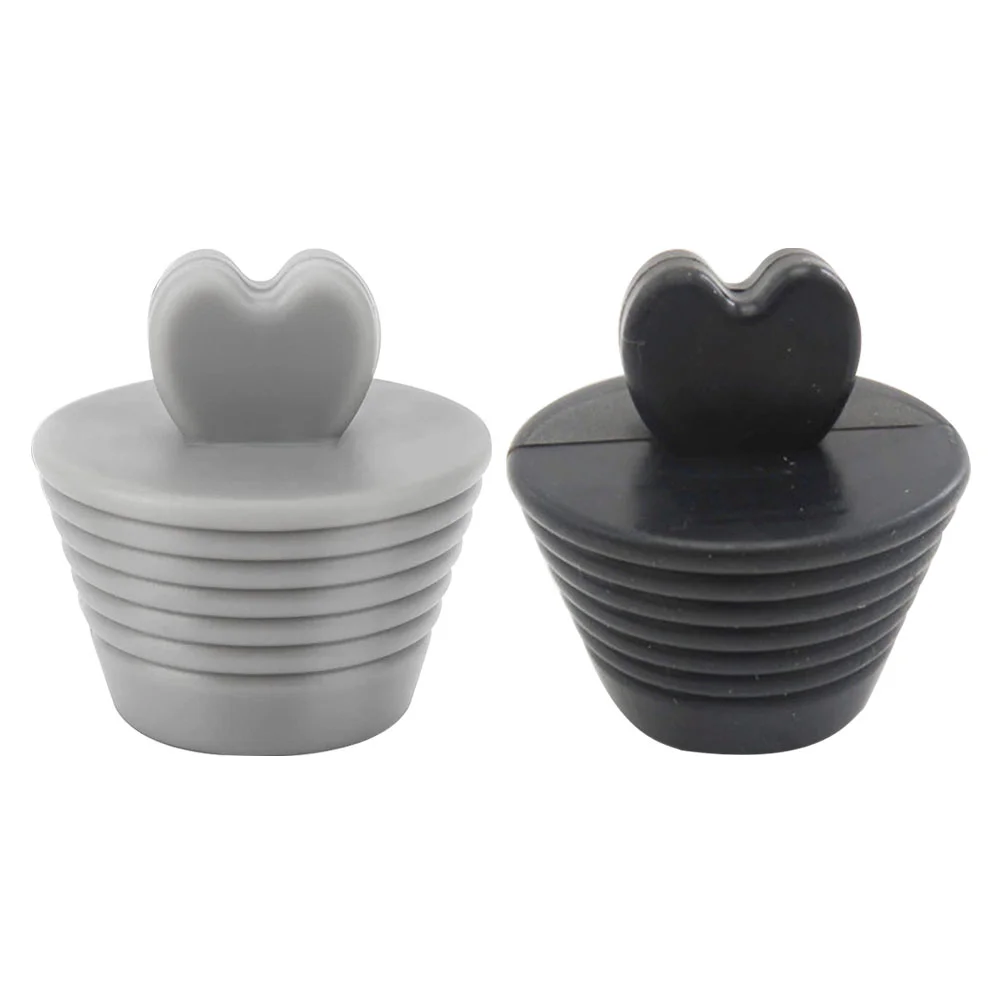 

2pcs Silicone Bathtub Plug Replaceable Bathtub Stopper Multi- function Kitchen Tub Stopper Laundry Sink Drain Stopper Black Gray