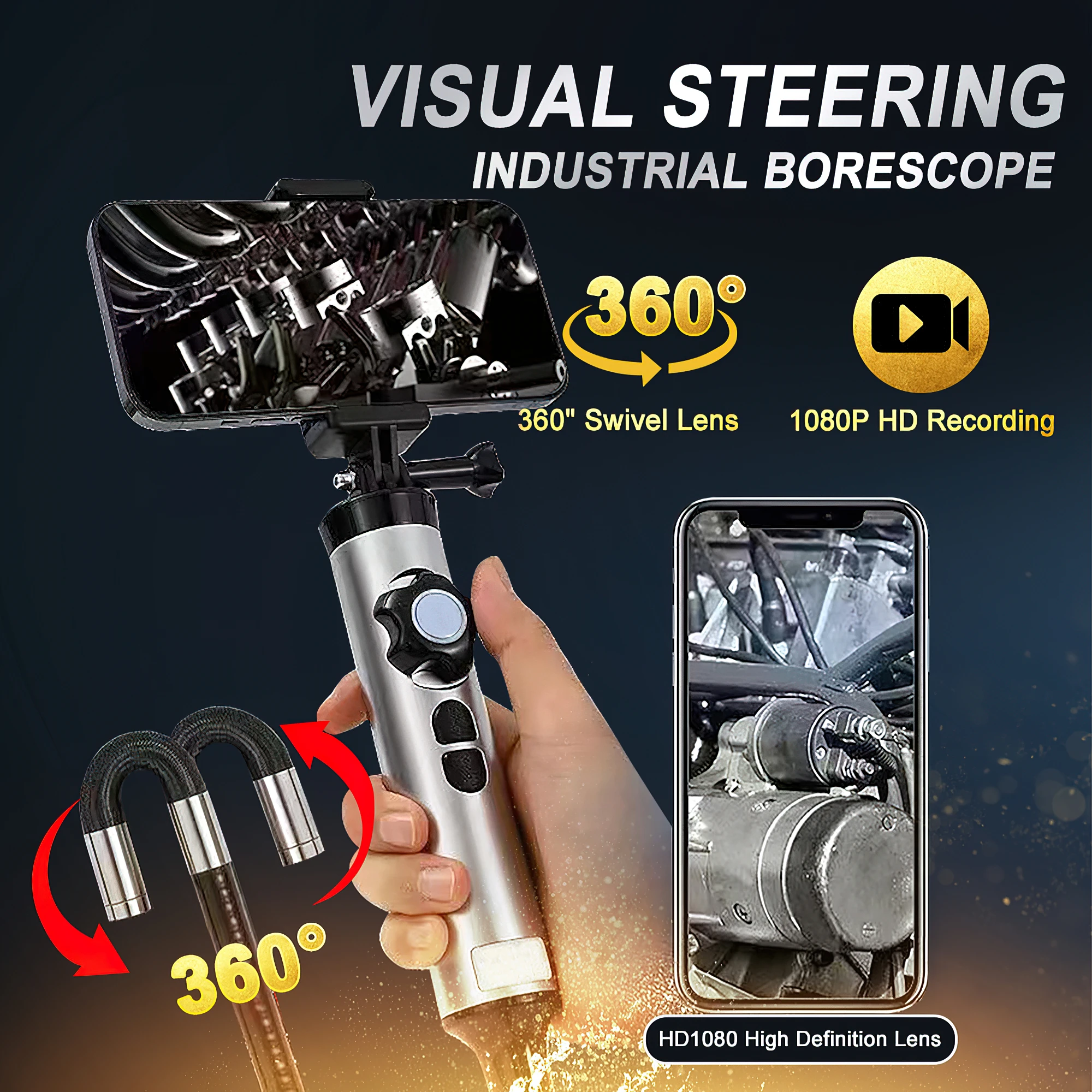 Камера-Эндоскоп автомобильная водонепроницаемая IP67 HD1080P