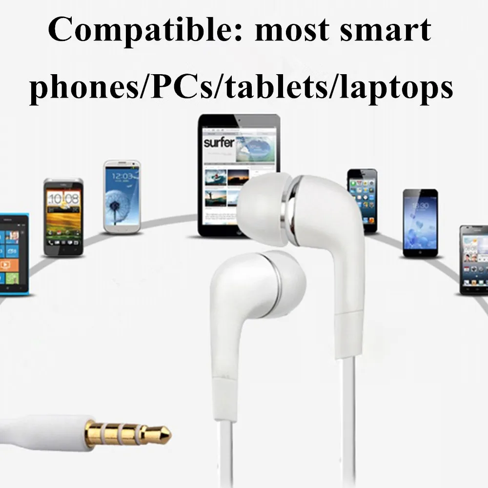 High quality 20pcs/lot J5 Headsets In-ear Earphones Headphones Hands-free with Mic For Samsung HTC Xiaomi 1 day shipping