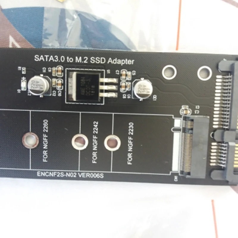 Адаптер NGFF M.2 M2 SATA3 Raiser к SATA SSD Карта расширения B Поддержка ключа 30/42/60/80 мм