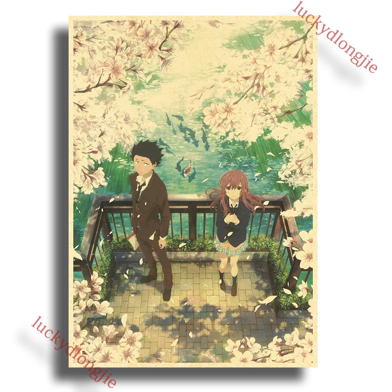 

Плакаты Аниме «Тихий голос» luckydlongjie, крафт-бумага