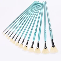 high quality bristle hair painting brushes fish tail fan shape paint brush artist acrylic oil landscape painting brushes set