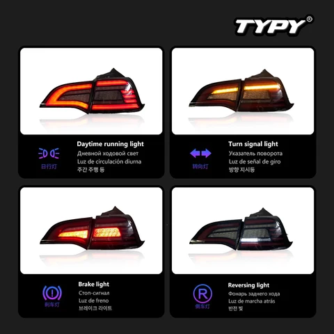 Автомобильные фары TYPY для Tesla Model 3/Y 2019-2022, задний фонарь, проектор, задний фонарь, дневной свет, освещение, автомобильные аксессуары