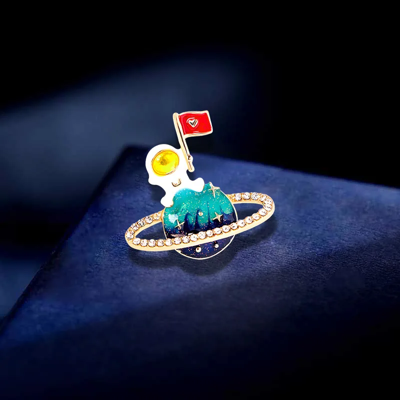 

China Aerospace Star Astronaut Planet Brooch Personality Pin Collar Pin Suit Accessories