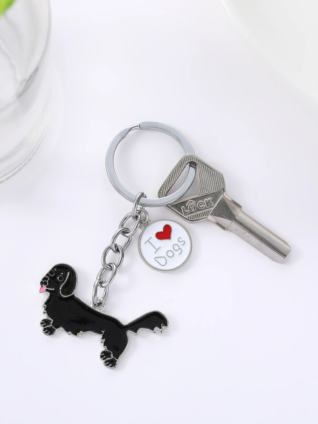 Цельный брелок для ключей с милым мультяшным принтом сосисок я люблю mydog сердце