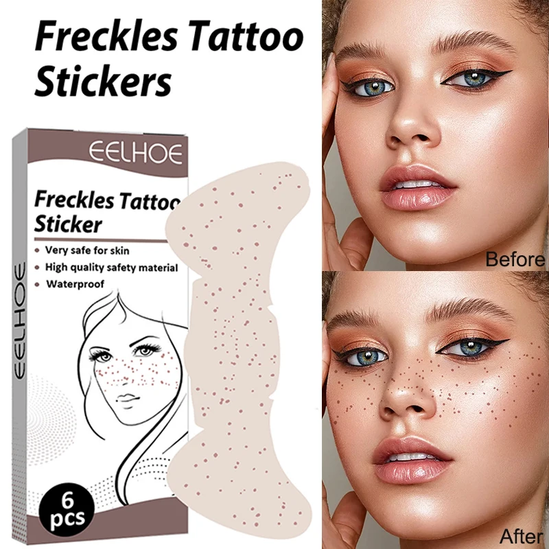 

Fake Freckles Tattoo Stickers Waterproof Sweatproof Disposable Lifelike Face Freckles Patch Party Shooting Makeup Tattoo Sticker