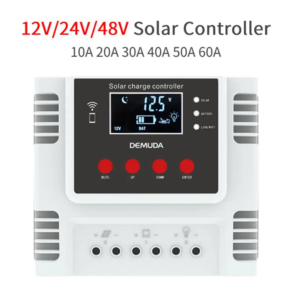 

MPPT PV Auto Solar Controller 10A 20A 30A 60A Photovoltaic System Street Light LED Display USB Interface Intelligent Charging