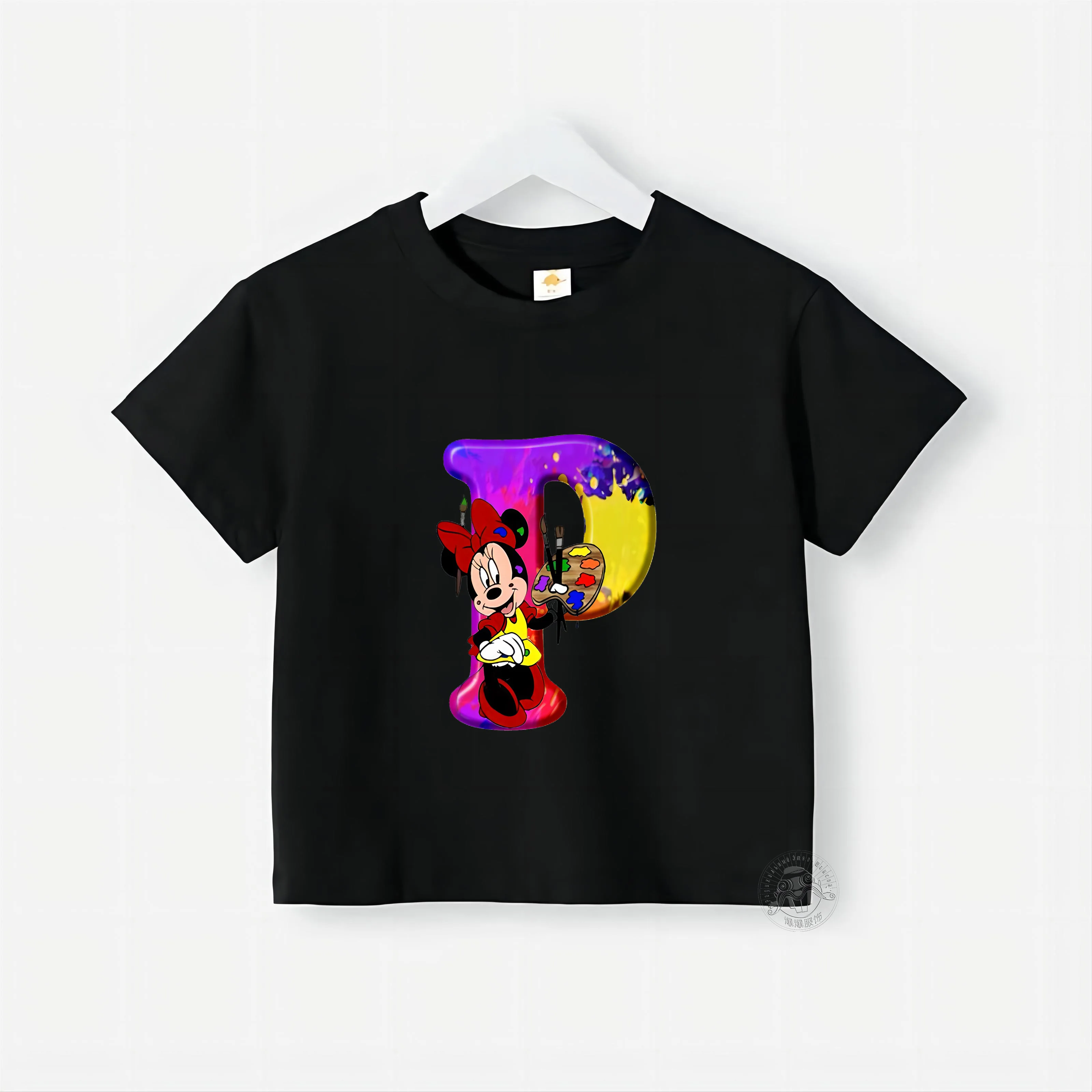 Футболка с коротким рукавом и круглым вырезом для мальчиков девочек из 100% хлопка