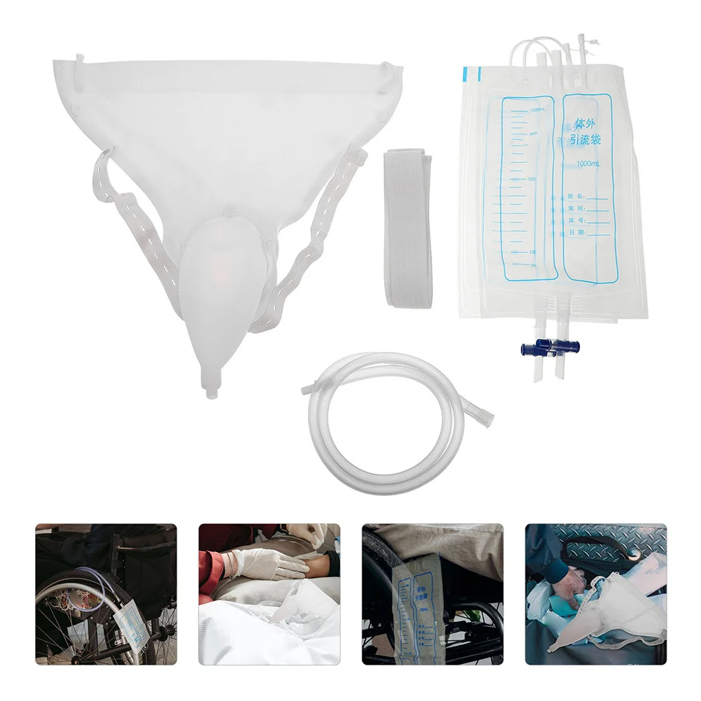

1 Set of Convenient Urinary Collection Bag Outdoor Urine Bag Male Urinal System (White)