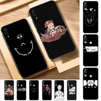 anime jujutsu kaisen sukuna black phone case for huawei y 6 9 7 5 8s prime 2019 2018 enjoy 7 plus