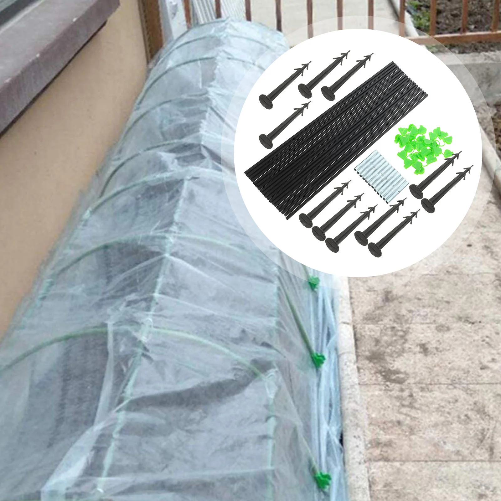 

Growing Frame Support Stake Houses Gardening Stand Greenhouse Hoops Tunnel Planting Metal Cover Holder