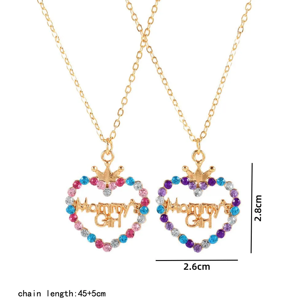 Elviragirl 2 шт./набор женское ожерелье с надписью в форме сердца и короной для мамы