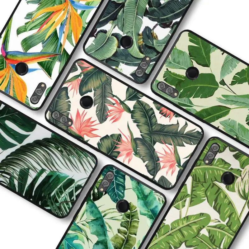 

Summer Tropical Green plants leaf Phone Case for Samsung A51 A30s A52 A71 A12 for Huawei Honor 10i for OPPO vivo Y11 cover