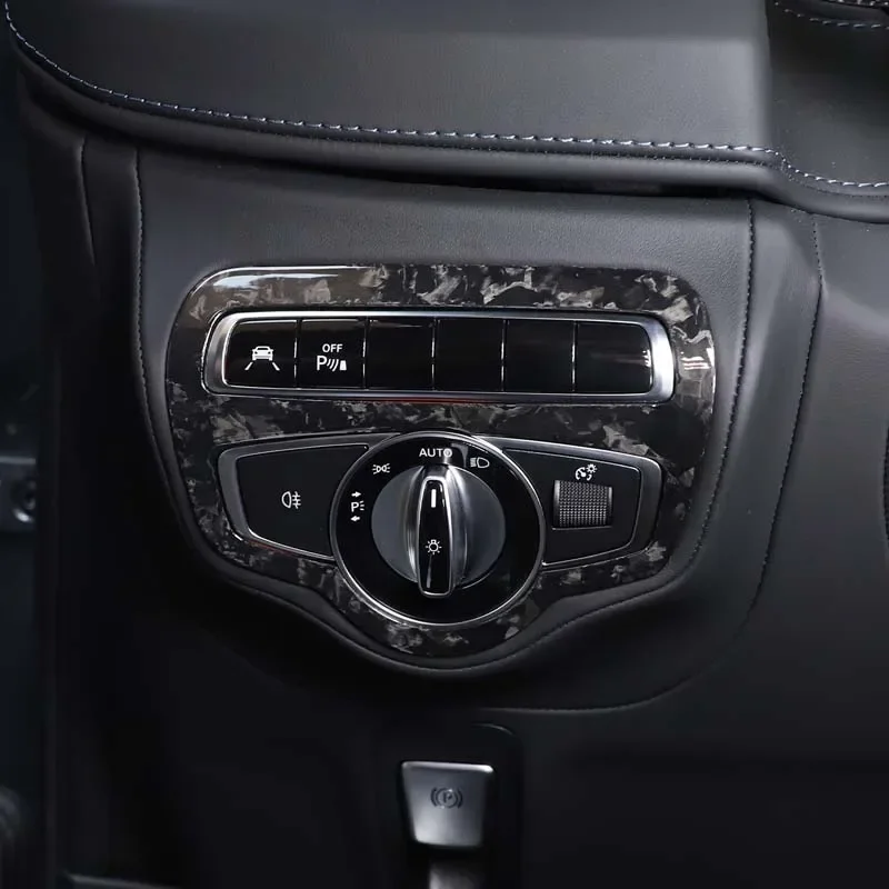 Для Mercedes Benz V Class W447 2014-2019 настоящее углеродное волокно переключатель фар