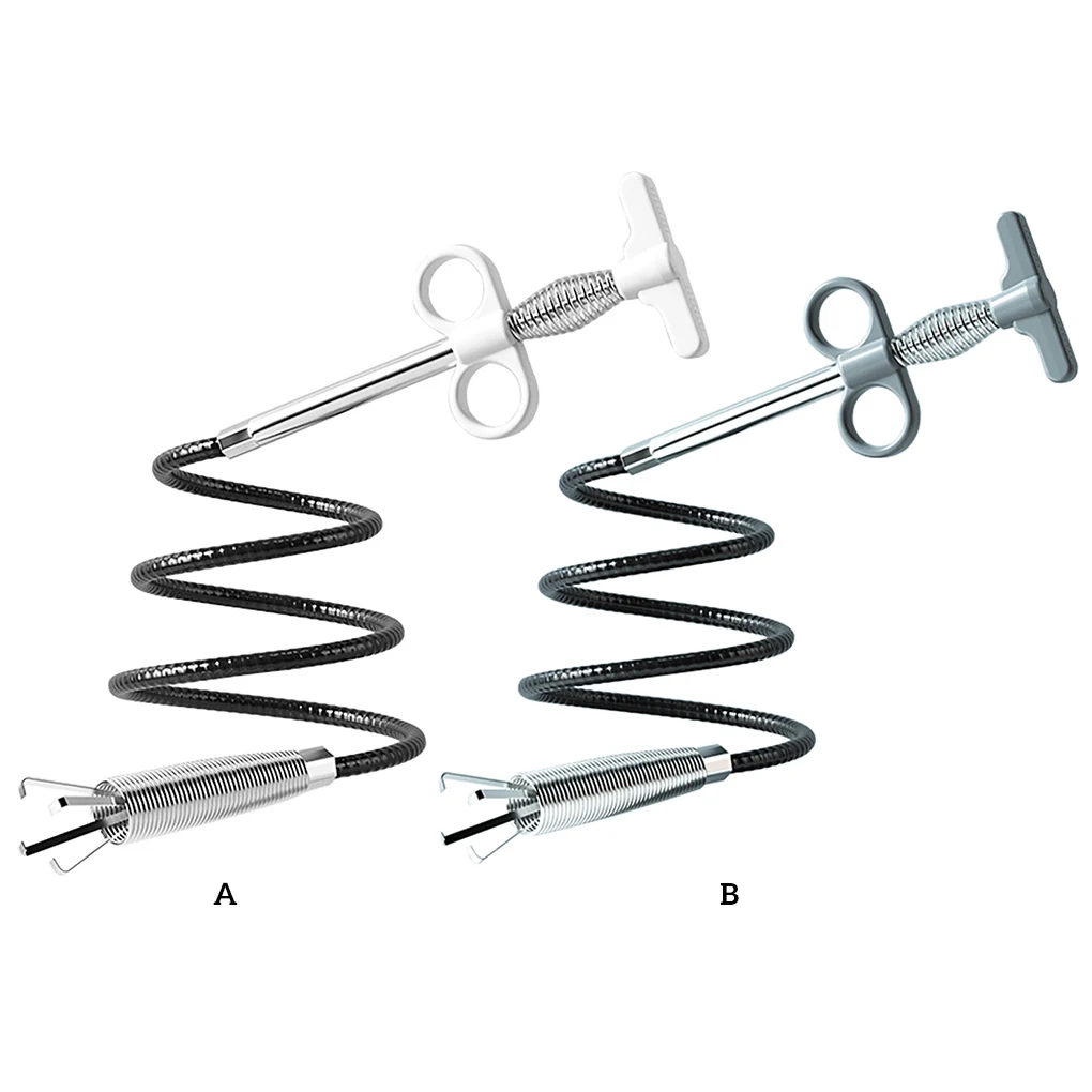 

Drain Sewer Dredge Spiral Drain Clog Remover 1 6m Spring Pipe Dredging Tool with Grapnel for Kitchen Grey