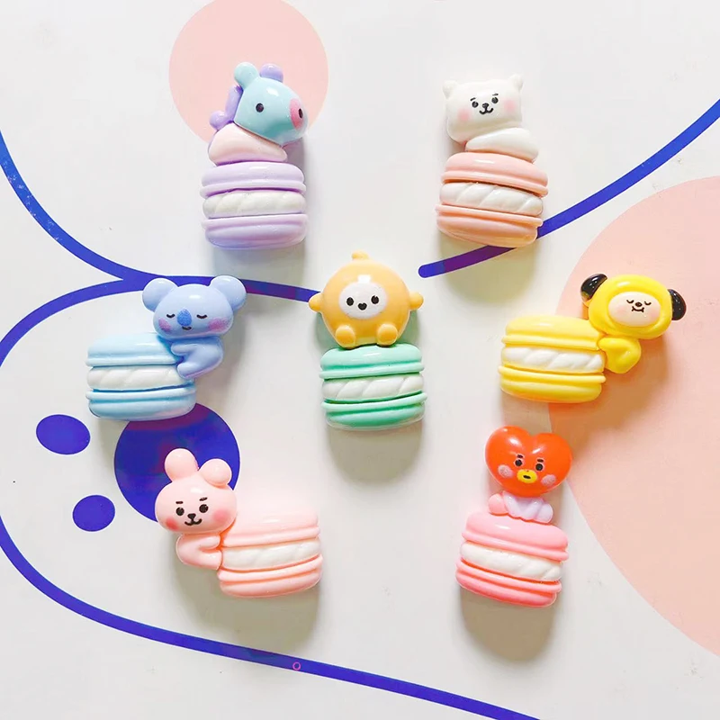 

New Korean Idol Men's Group Bt21 DIY Cream Mobile Phone Shell Resin Accessories Hairpin Hair Handmade Stationery Materials