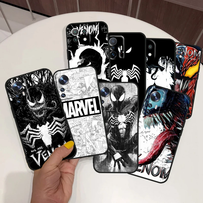 

Marvel Funny Venom Cool For Xiaomi Mi 12 12T 11 10 11T 10T 9T 9 Note 10 Ultra Pro Lite TPU Soft Silicone Black Phone Case