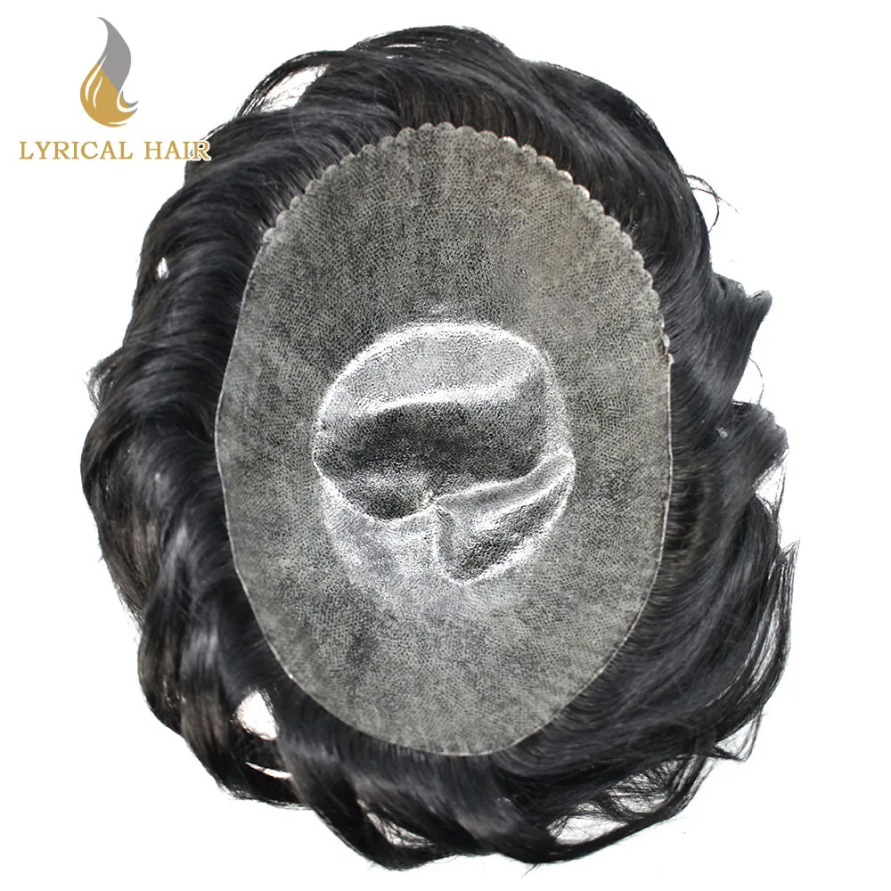 Male Hair Prosthesis Mens Toupee Full Poly Skin 0.10mm-0.12mm Injected Pu Hair System Hairpieces Male Wig for Hair Loss Solution images - 6