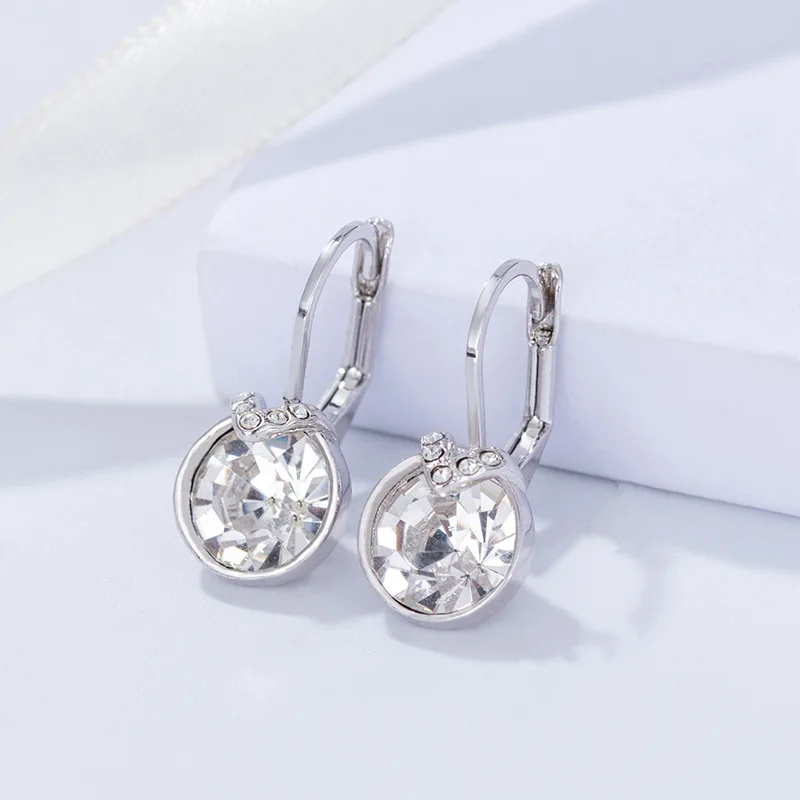 2023 New Trend Fashion Jewelry Original Charm Luxury Colored Austrian Crystal High Quality Earrings Romantic Gifts for Women