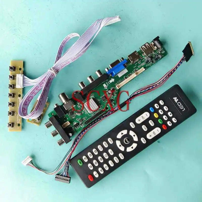 

DVB Digital LCD Panel Controller Board Fit B156HTN01.1 B156HTN02.1 VGA HDMI-Compatible AV RF USB Kit 1920*1080 15.6" 40 Pin LVDS