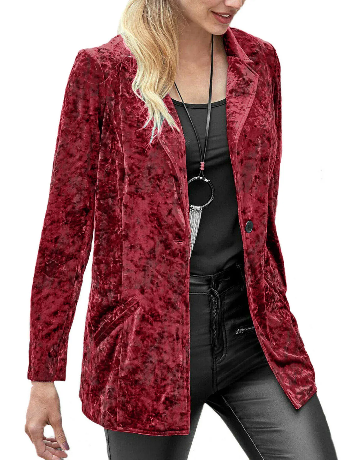 Blazer for Woman Spring and Autumn 2022 New Women's One Grain Button Casual Velvet Blazer Women Jacket