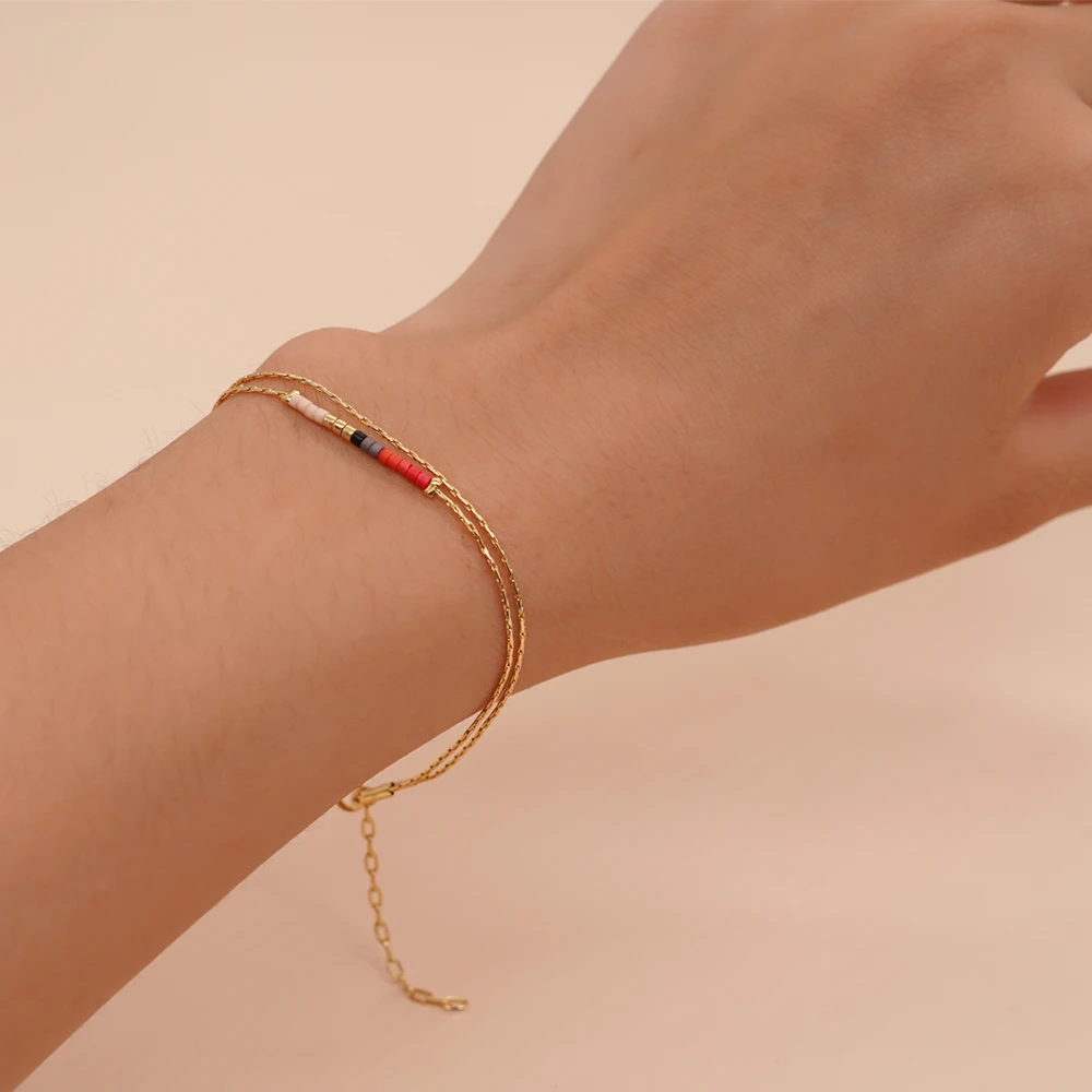 

Go2Boho Handmade Bracelets bracelet Mixed Seed Beaded Strand Bracelets String Bangles Adjustable Braided Jewelry for Women