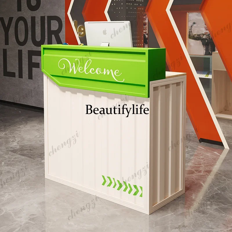 Фото Винтажные ресепшн-стойки A68 Green Orange: классические, роскошные, угловые, современные, для офиса, с местом для хранения №2