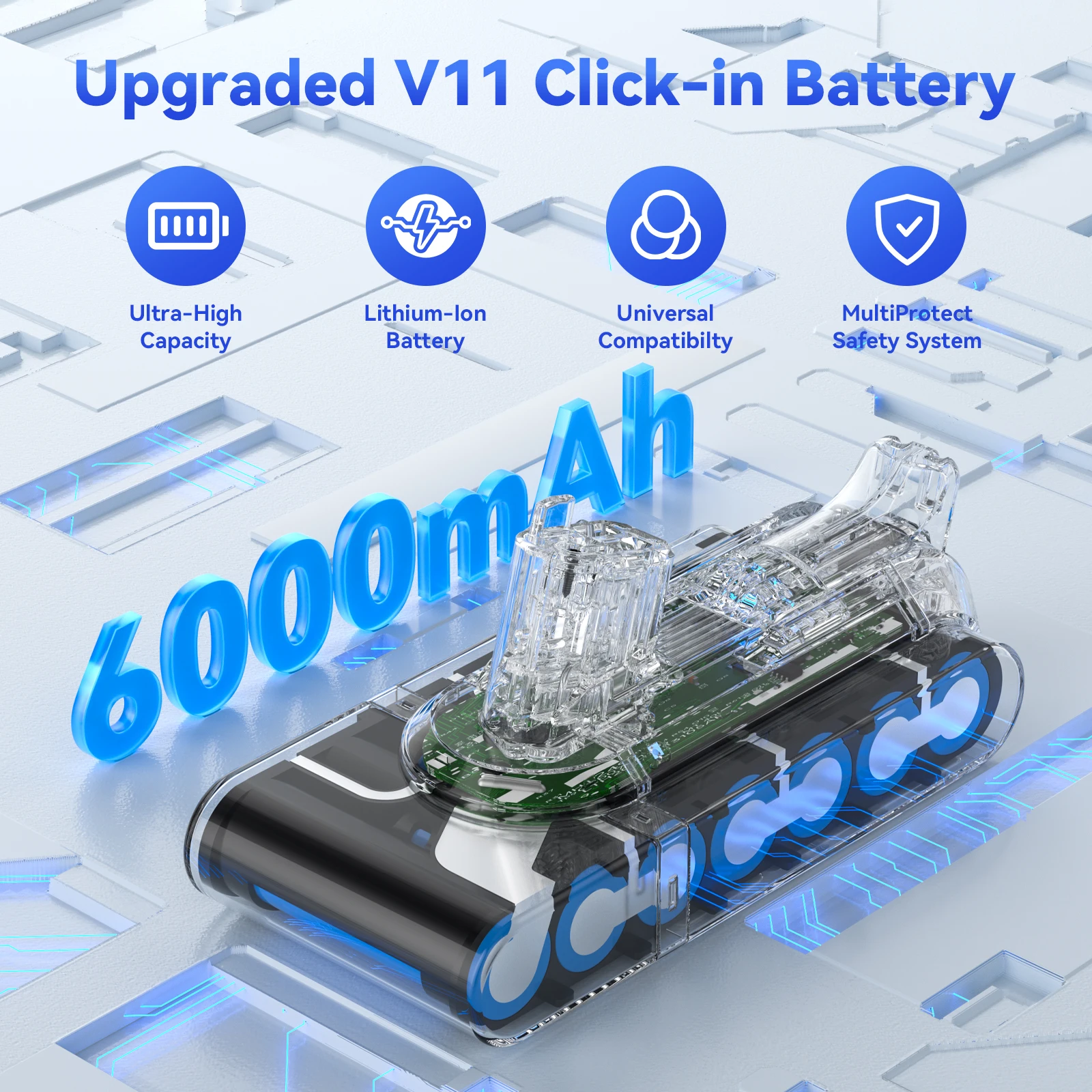 Фото 21,6 В, 6000 мАч, сменный аккумулятор для Dyson Battery V11 SV14 SV17 SV15, беспроводной пушистый ручной пылесос с моторной головкой №2