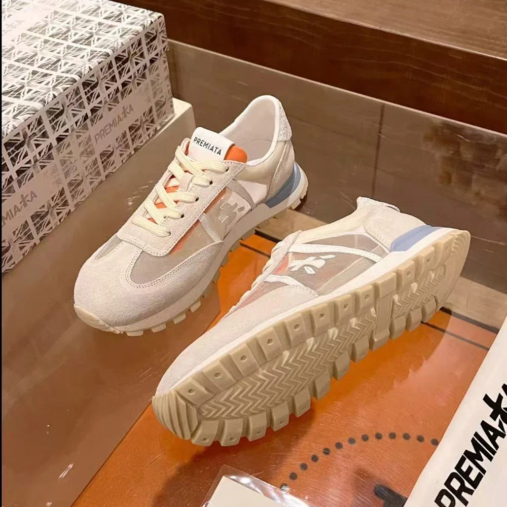 PREMIATA Ретро Простые легкие дышащие повседневные кроссовки Модные универсальные