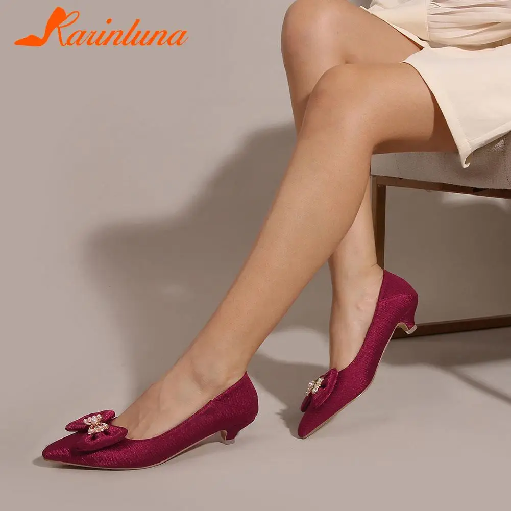 Trendy New Square Low Heels Pointed Toe Pearl butterfly-knot slip-on Black  Women Pumps Spring Autumn Elegant Red Woman Shoe 10cm - купить по выгодной  цене | AliExpress