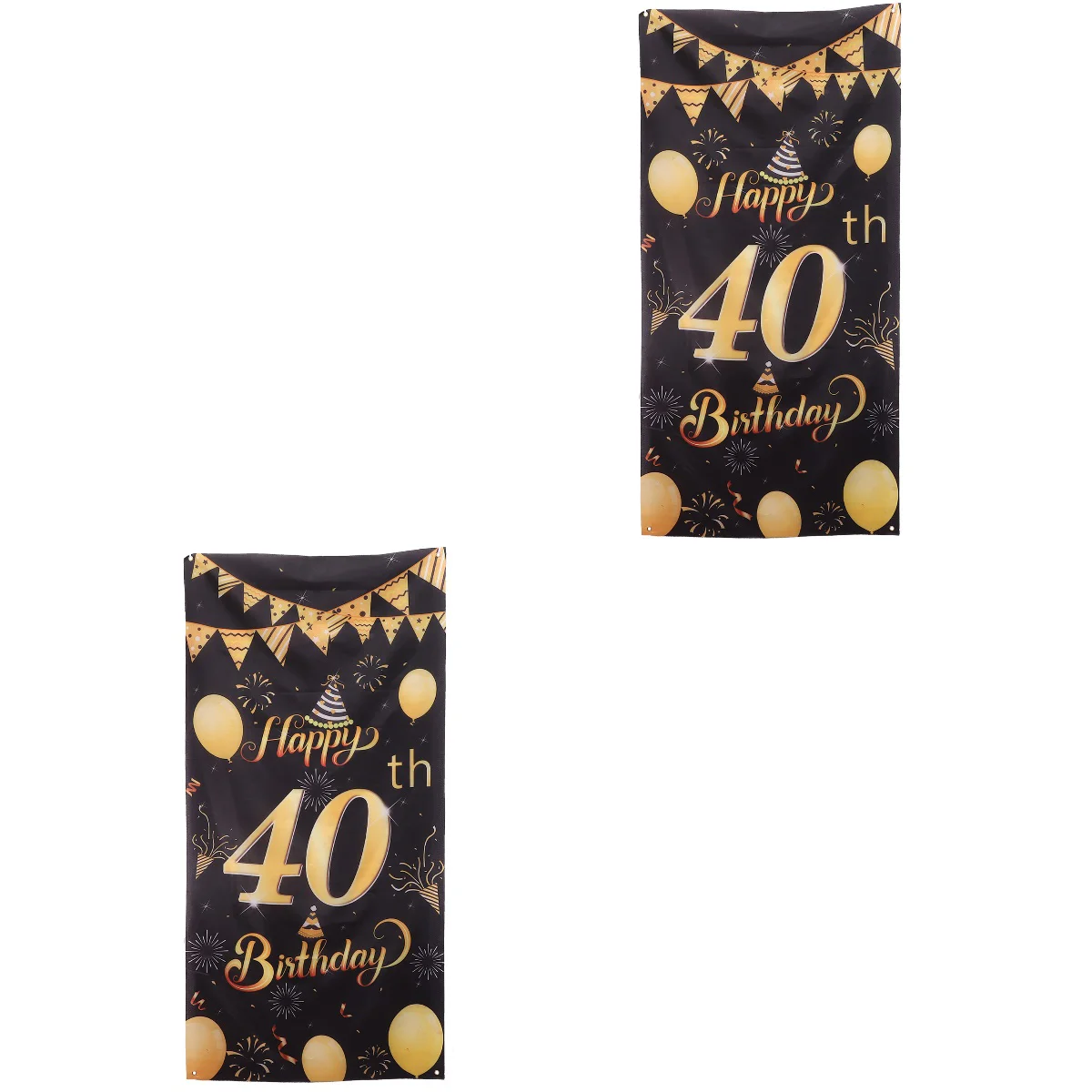 

2x Party Decorative 40th Birthday Party Decor Party Decoration Birthday Backdrop for Friends Families Co-worker