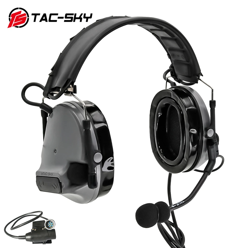 

TS TAC-SKY COMTAC III Noise Cancelling Hunting Tactical Headphones & Tactical AN/PRC 148 152 152A U94 PTT