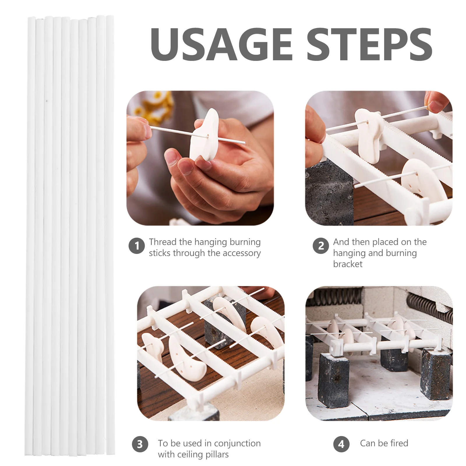 10 шт. инструменты для стрельбы в печи подвесные стержни высокотемпературные