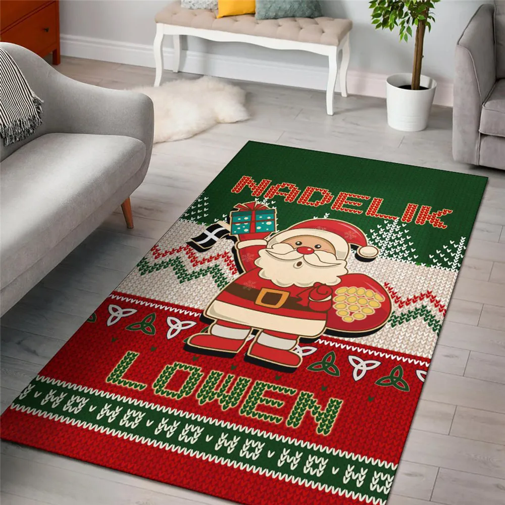 

Коврик CLOOCL с изображением неприглядной рождественской зоны, ковры с рисунком ирландского Санты 3D для гостиной, искусственная кожа, Прямая п...