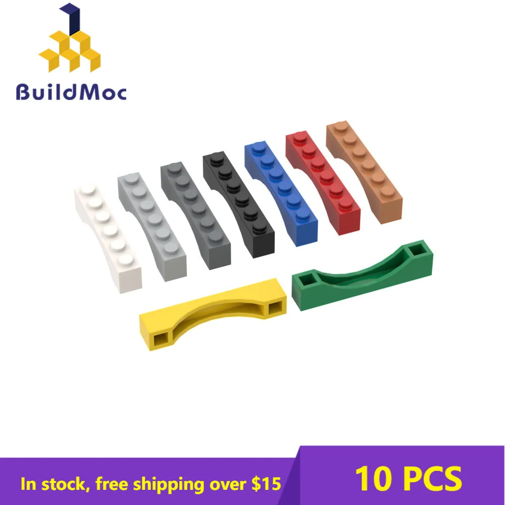 

10PCS MOC Bricks 3455 1X6 arched brick For Building Blocks Parts DIY Construction Classic Brand gift Toys for children