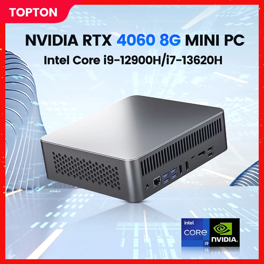 Игровой мини-ПК Topton Intel i9 12900H i7 13620H NVIDIA GeForce RTX 4060 4050 игровой настольный компьютер