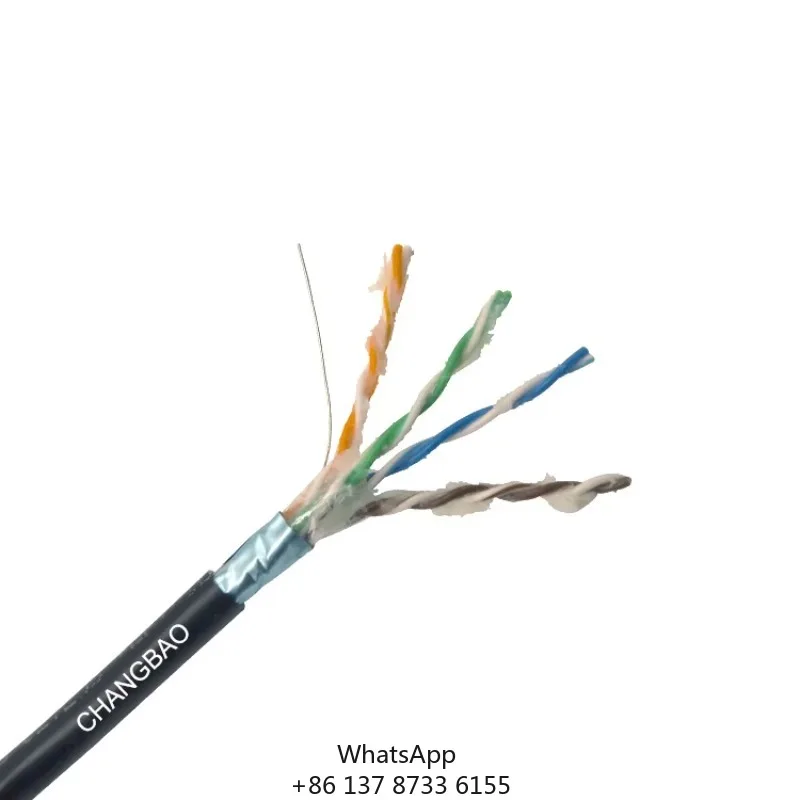 Фото Водонепроницаемый уличный кабель Changbao Cat5e UTP/FTP для прямой прокладки с гелевым наполнителем для связи на большие расстояния, кабель Cat5e UTP №1
