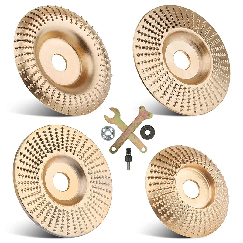 

9 Piece Wood Carving Disc Set, Wheel Shaping Disc For Wood Cutting, 4Inch Or 4 1/2Inch Angle Grinder With 5/8Inch Shaft