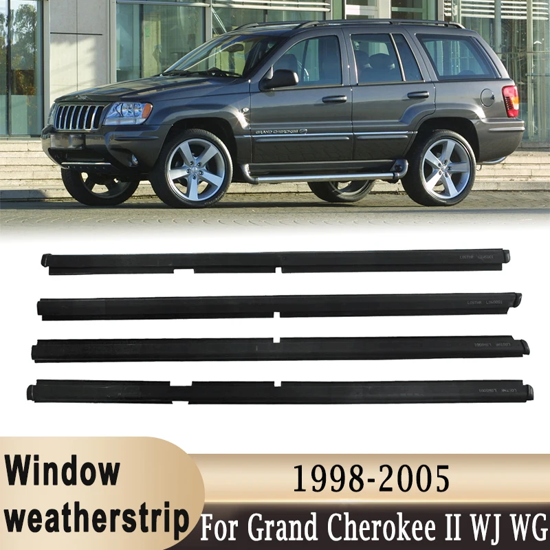 

Уплотнитель для окна, ремень, отделка двери, окна, стекло, водонепроницаемые уплотнительные резиновые ленты для Jeep Grand Cherokee II WJ WG 1998-2005