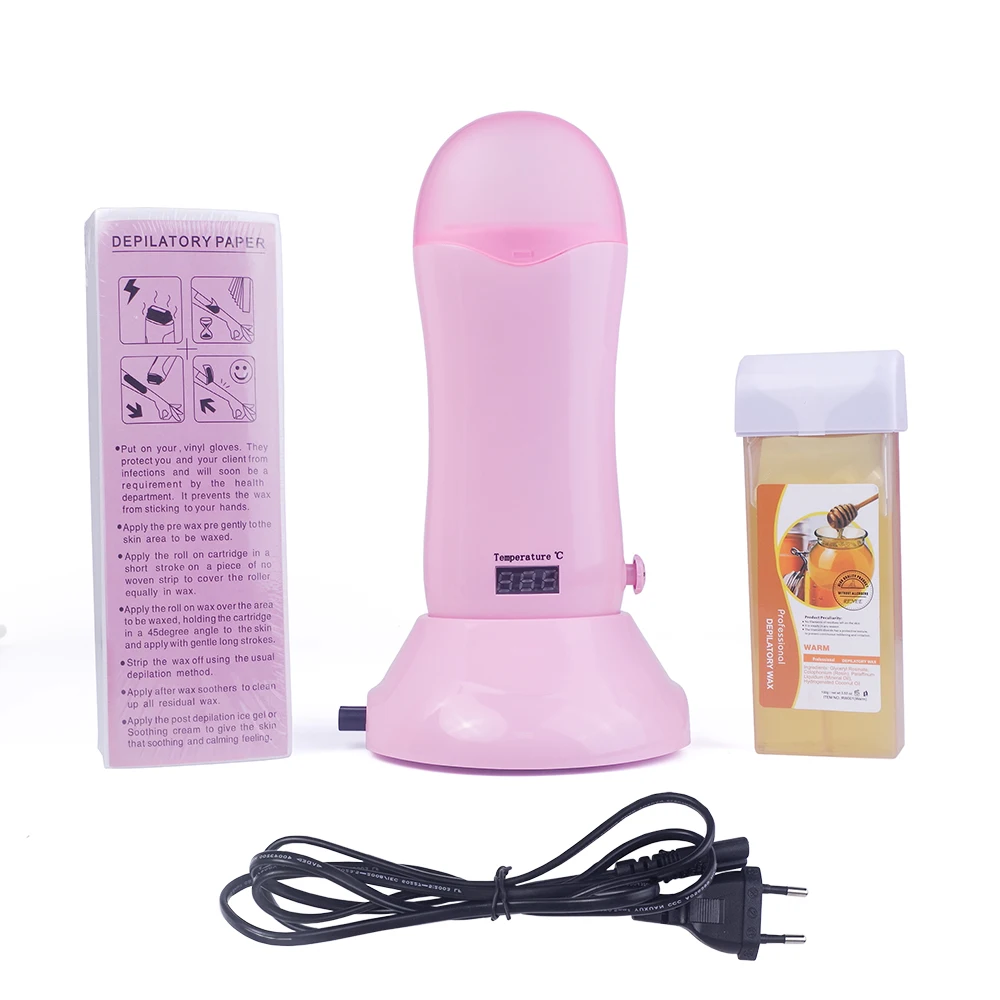 

Epilatory Waxing Kit Electric Wax Warmer Rolling Depilatory Wax Heater Machine For Hair Removal Paraffin Heater with Honey Scent