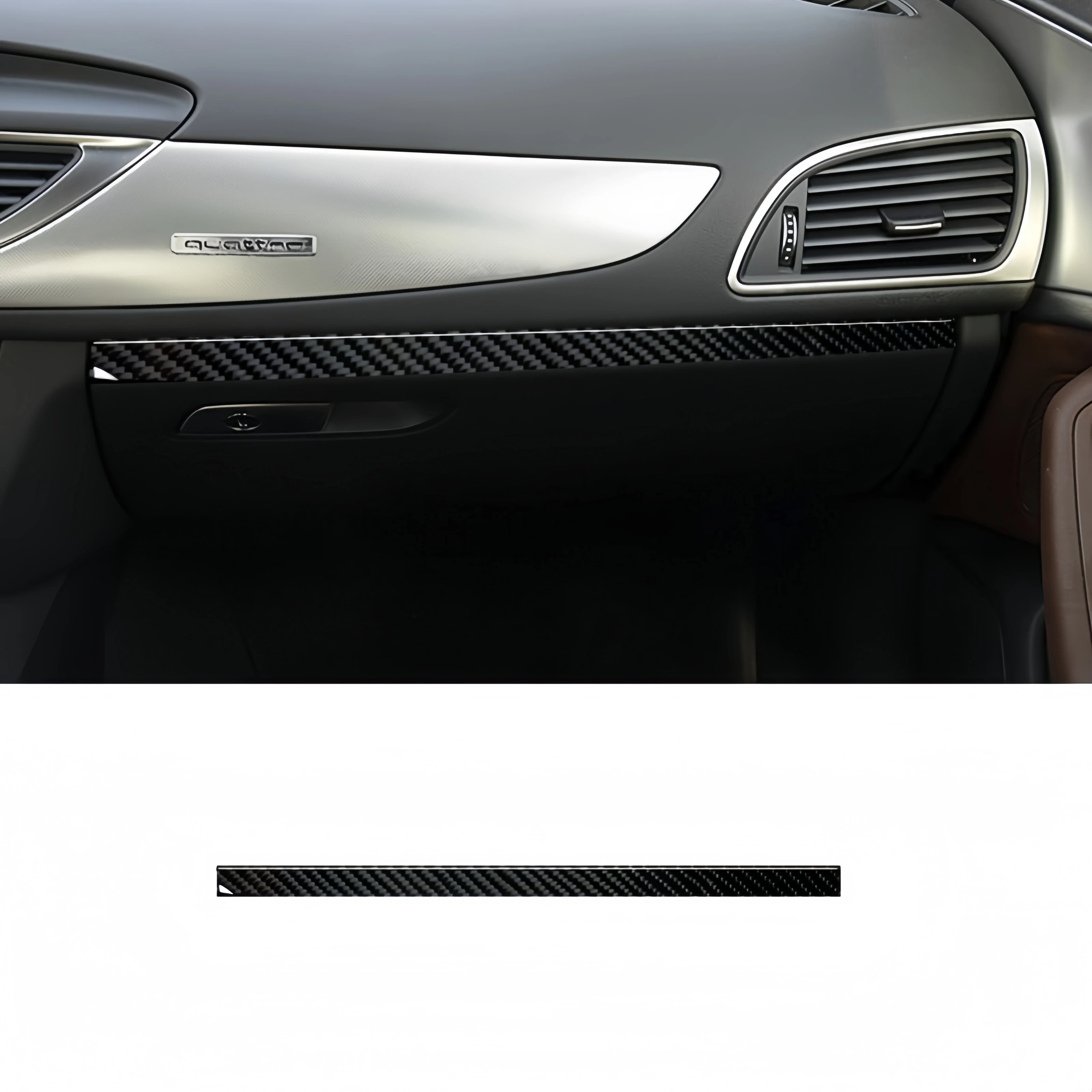 Фото Для Audi A6 S6 C7 A7 S7 4G8 2012-2018 углеродное волокно, центральная консоль автомобиля, приборная панель, панель переключения передач, накладка, наклейка, аксессуары №3