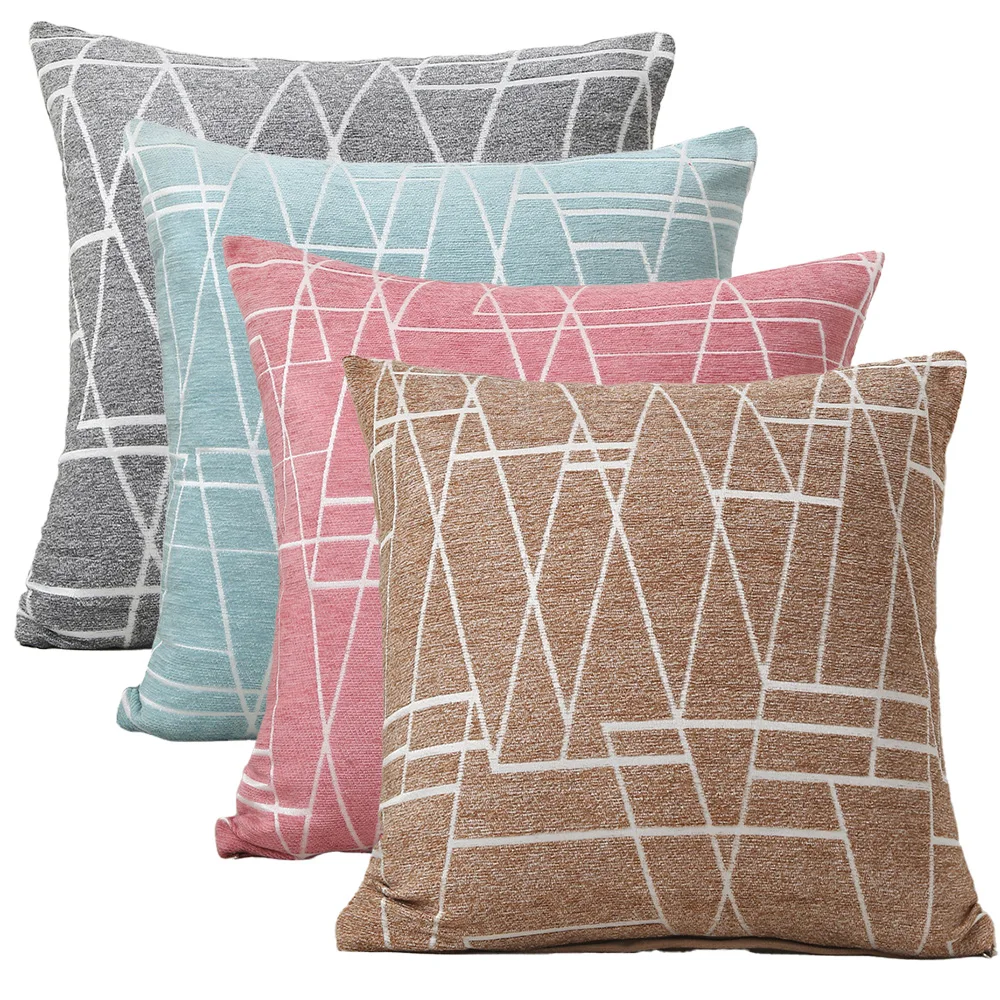 

Чехол для подушки из синели с геометрическим рисунком, декоративные подушки для дома