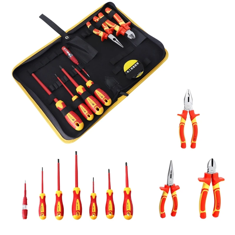 

Safe Household Hand Tool Set Insulated Tools Electrician Tools Portable Tool Kit Repair Bag Home Improvement DIY Tools