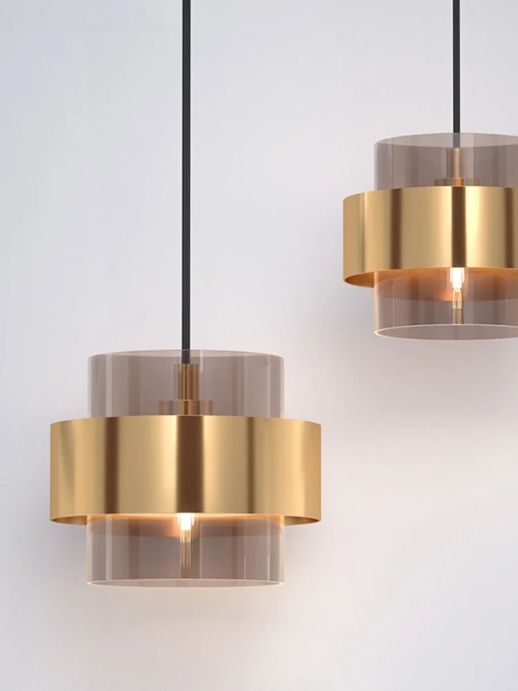 

Nordic Modern Glass Pendant Lamps Restaurant Bar Cafe Chandelier Lights Creative Gold Wrought Iron Hanging Lighting Indoor Leds