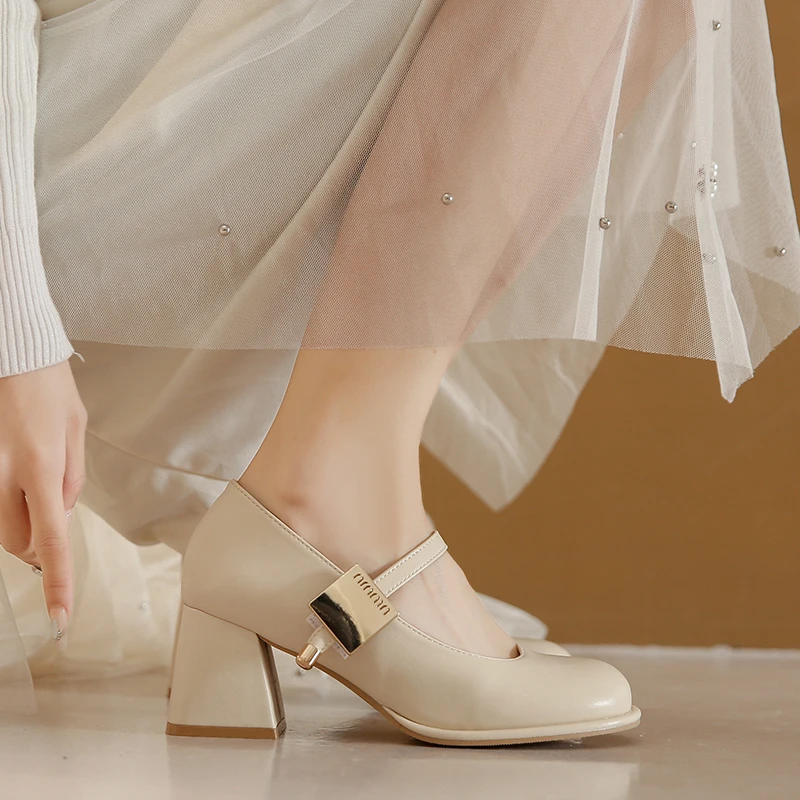 Женские туфли-лодочки на высоком каблуке летние Туфли Мэри Джейн