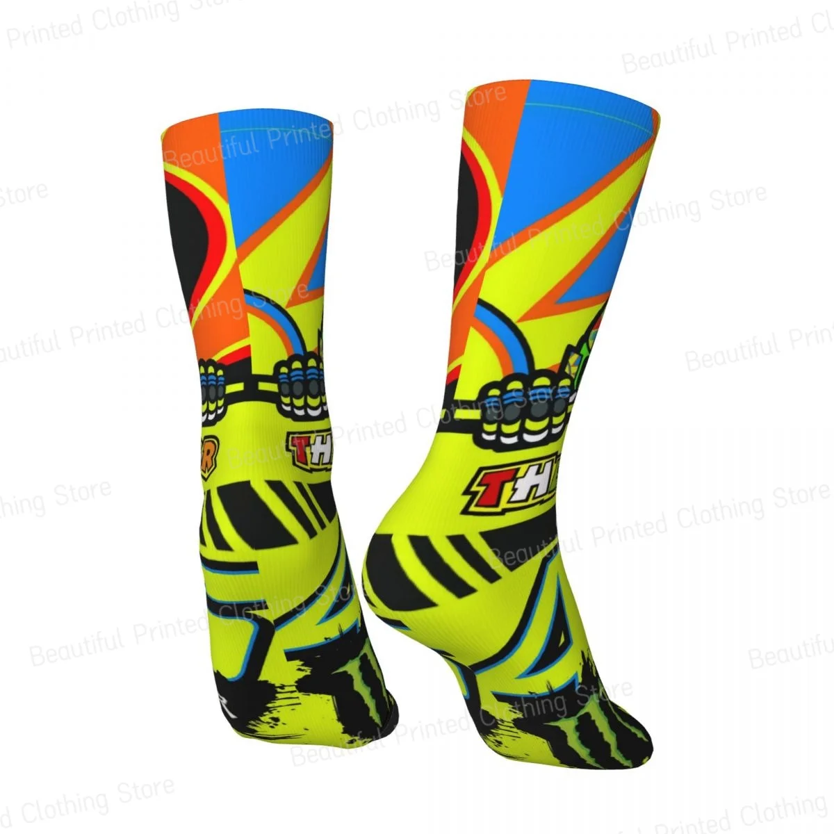 Rossi-Race мотоциклетные гонки мужские и женские носки с круглым вырезом